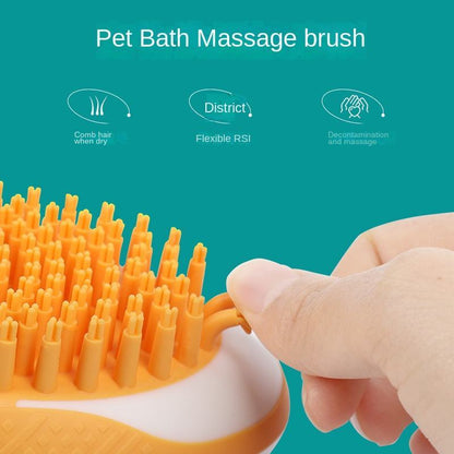 Dog Cat Bath Brush 2-in-1 Pet SPA Massage Comb Soft Silicone Pets Shower Hair Grooming Cmob Dog Cleaning Tool Pet Products