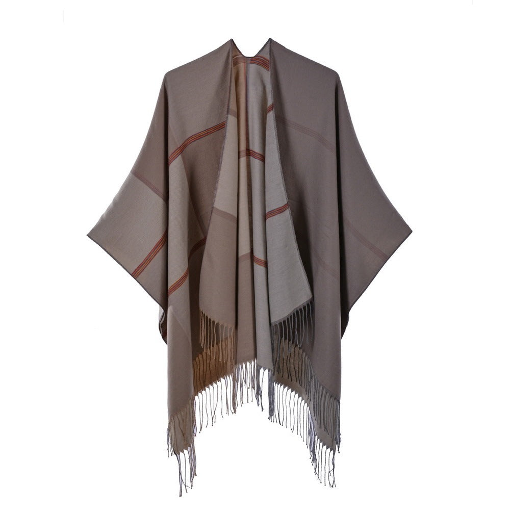 New Temperament Gentle Retro Fashion Jacquard Thickened Warm Shawl