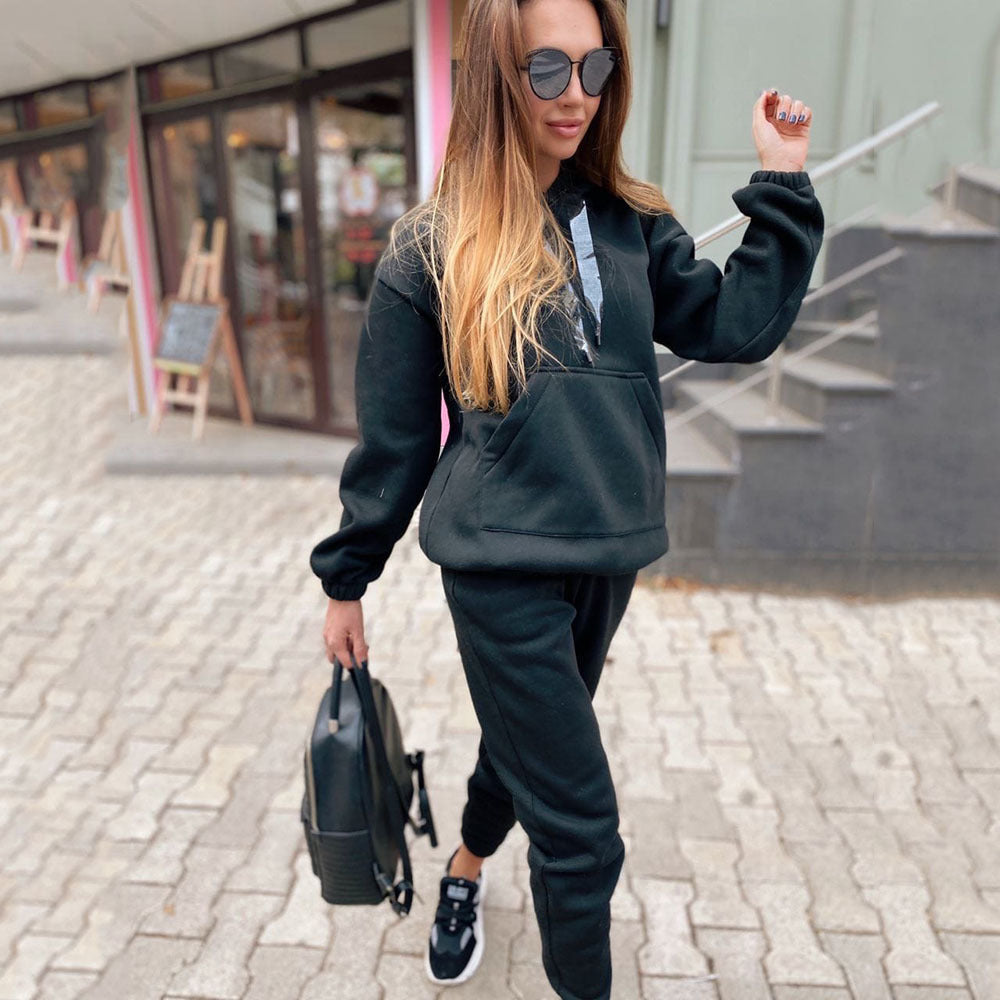 Two-piece new fashion sports sweater suit