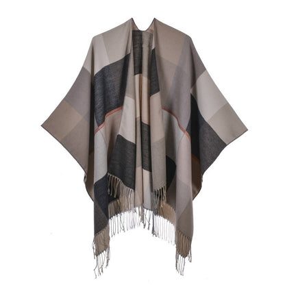 New Temperament Gentle Retro Fashion Jacquard Thickened Warm Shawl