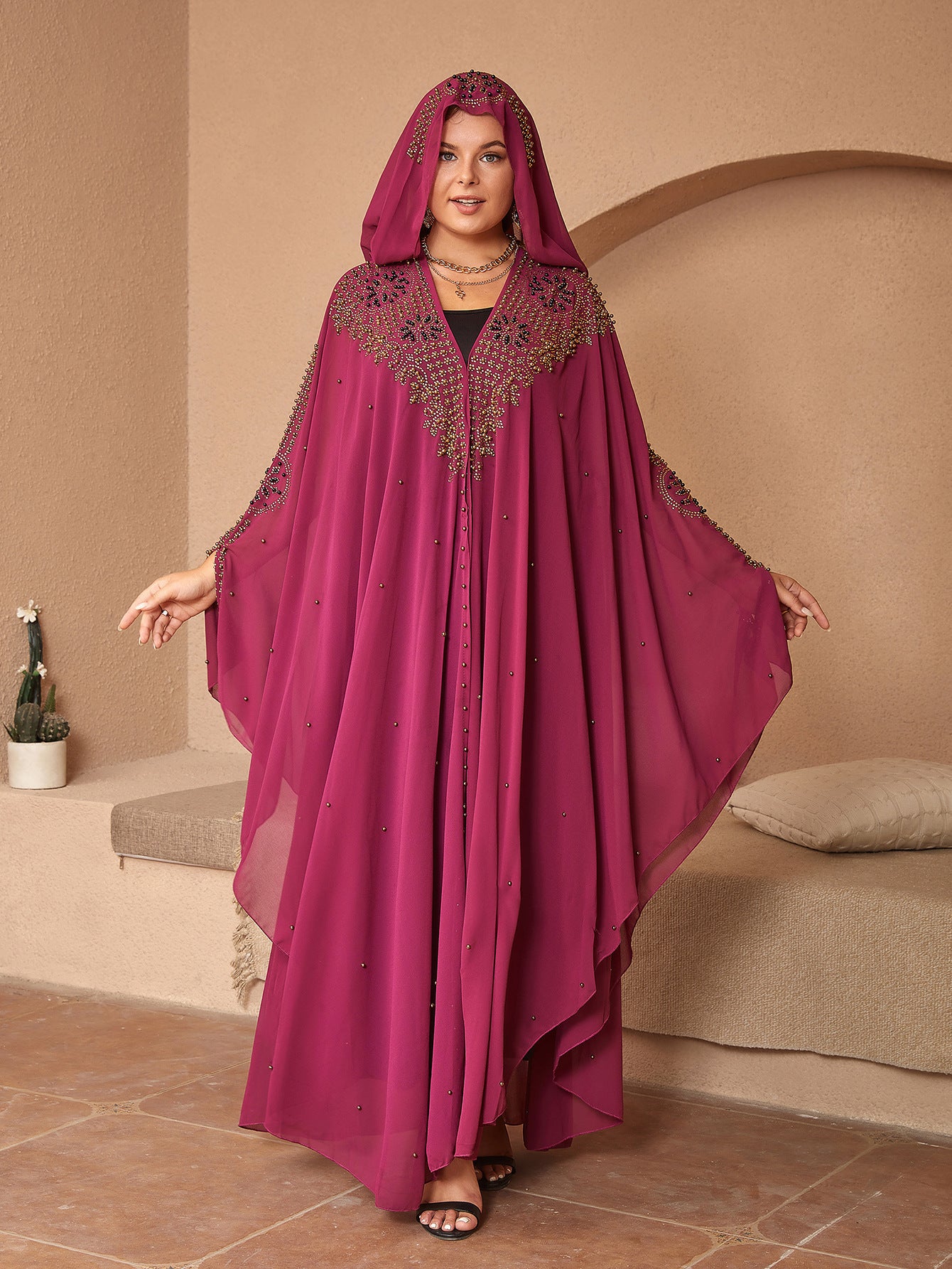 High-definition Muslim Shawl Hooded Cloak