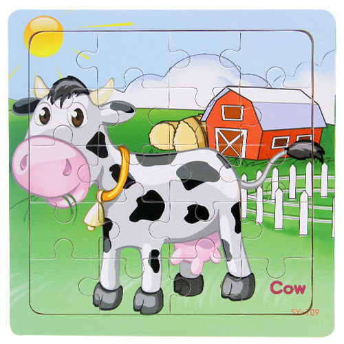 Children's poultry animal wooden puzzle