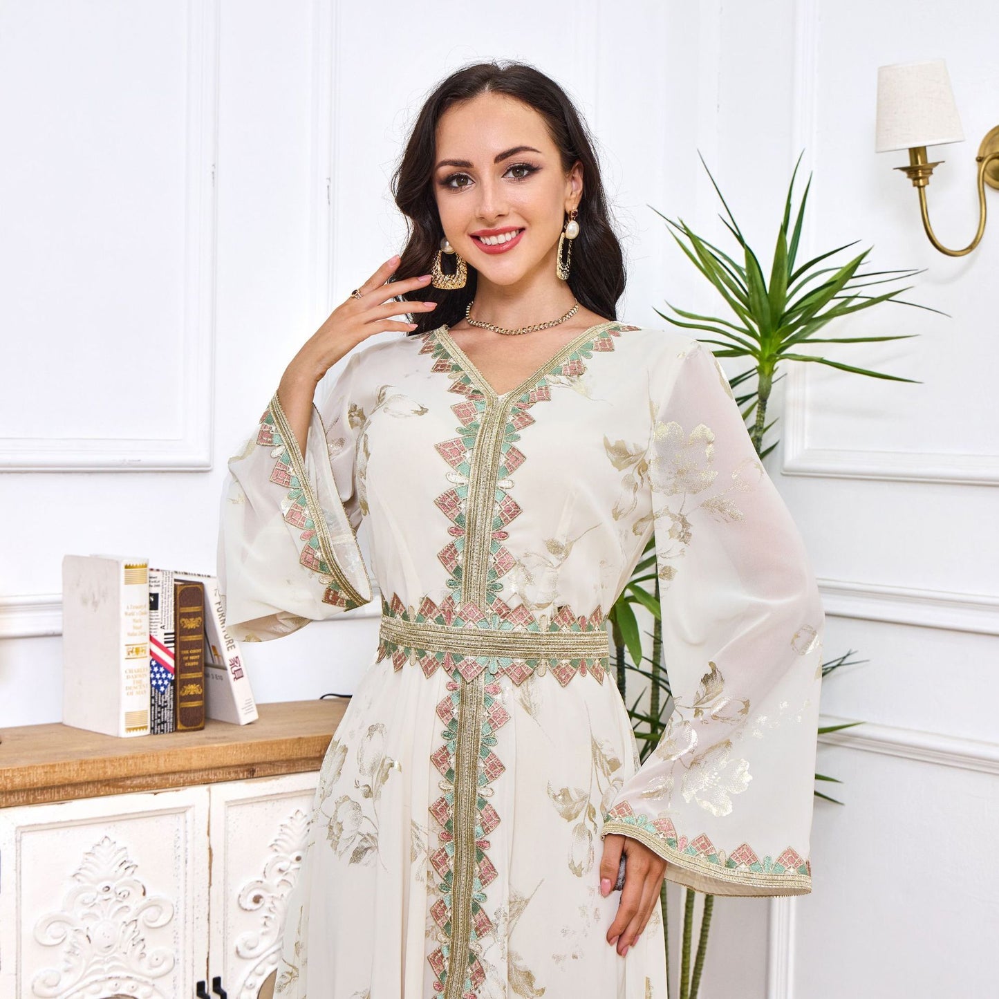 Muslim Robe Women's Bronzing Embroidery