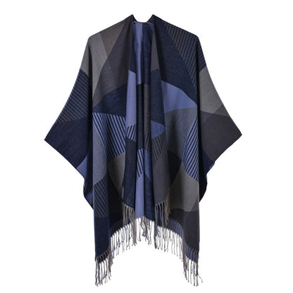 New Temperament Gentle Retro Fashion Jacquard Thickened Warm Shawl