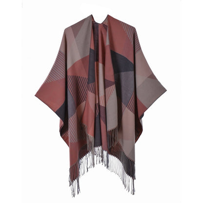 New Temperament Gentle Retro Fashion Jacquard Thickened Warm Shawl