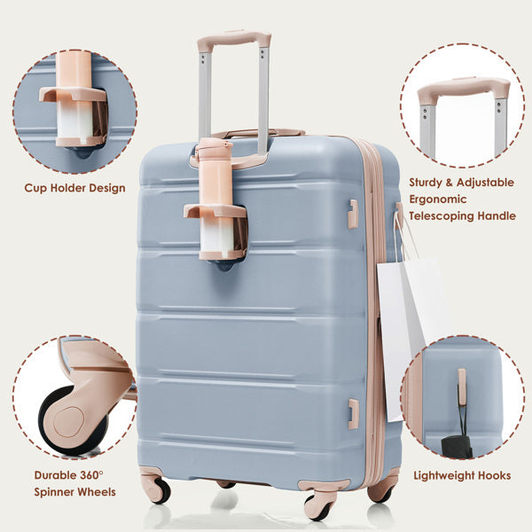 4-piece Luggage Set, 20 Inches With USB Port