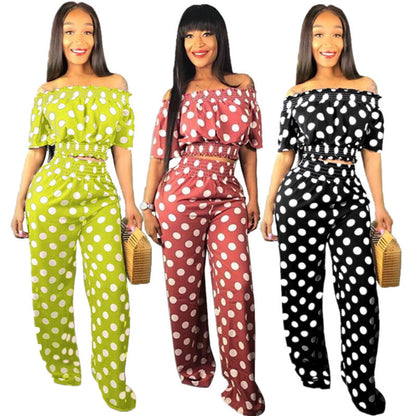 One-piece Polka-dot Two-piece Wide-leg Pants