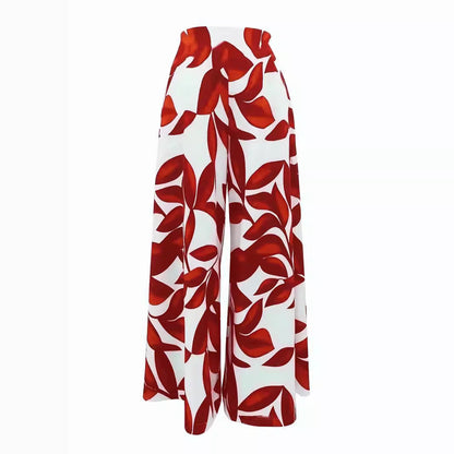 Printed High Waist Fashion Comfortable Wide-leg Pants