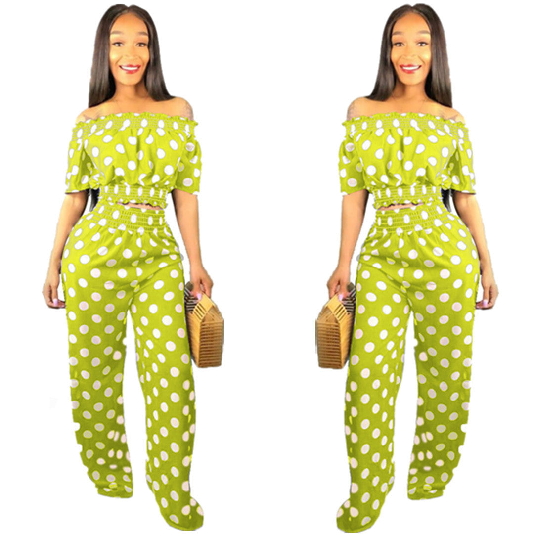 One-piece Polka-dot Two-piece Wide-leg Pants