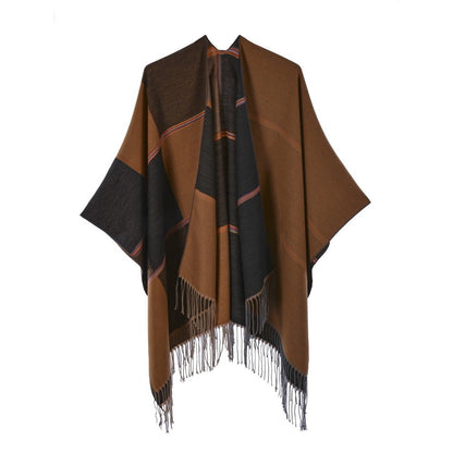 New Temperament Gentle Retro Fashion Jacquard Thickened Warm Shawl