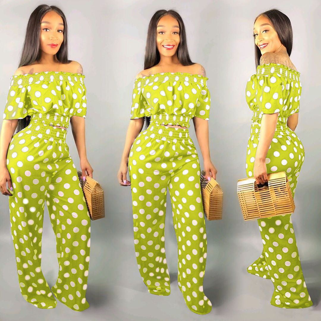 One-piece Polka-dot Two-piece Wide-leg Pants