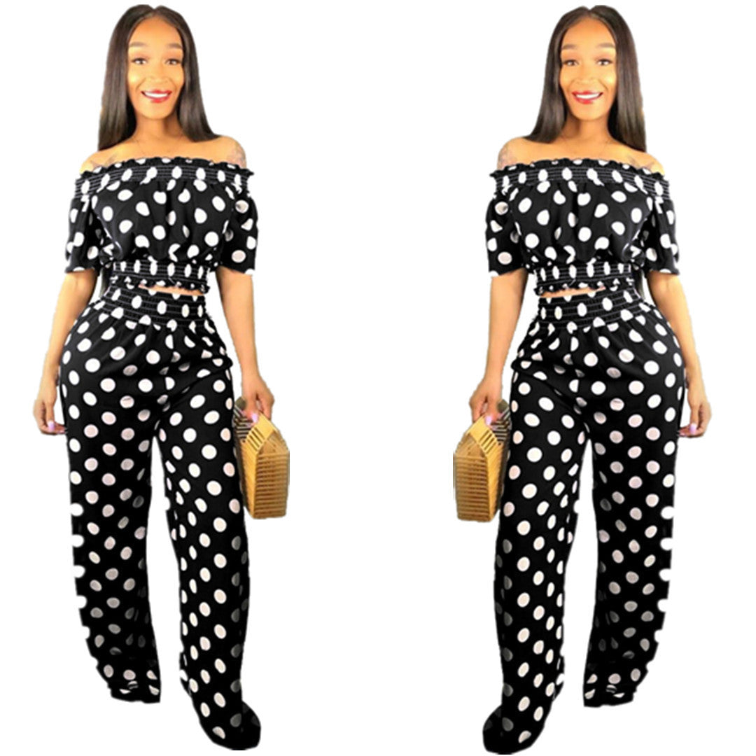 One-piece Polka-dot Two-piece Wide-leg Pants