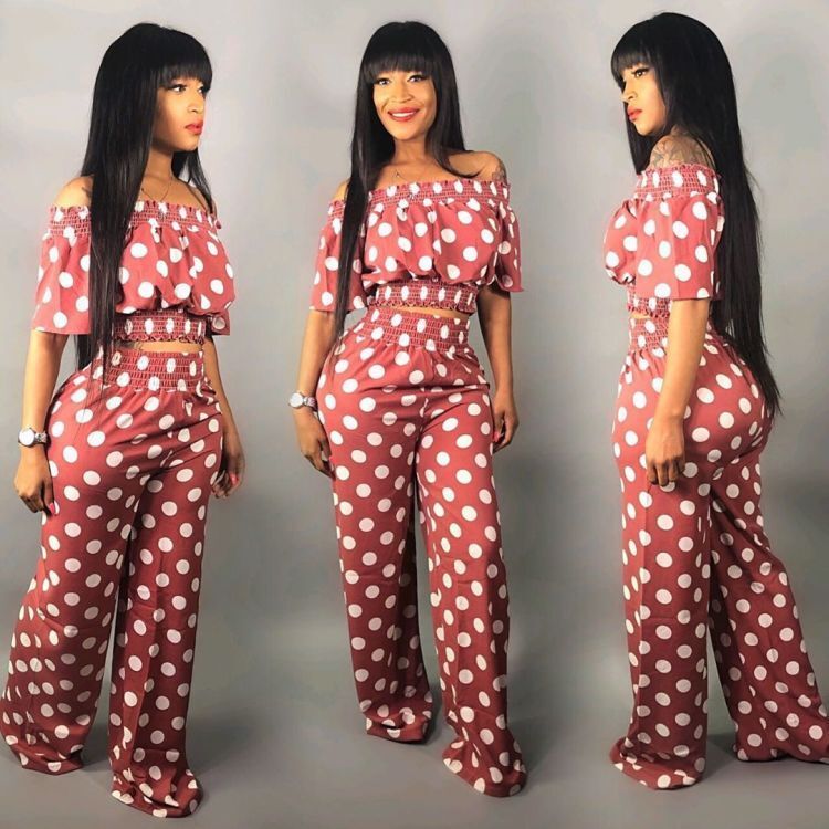 One-piece Polka-dot Two-piece Wide-leg Pants