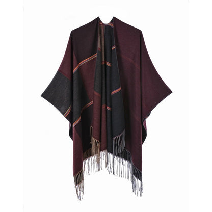 New Temperament Gentle Retro Fashion Jacquard Thickened Warm Shawl