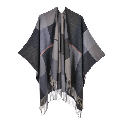 New Temperament Gentle Retro Fashion Jacquard Thickened Warm Shawl